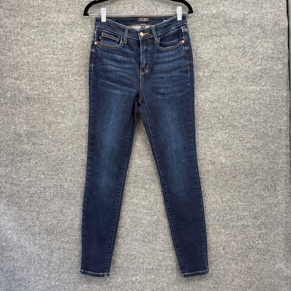 Judy Blue Skinny Fit Jeans Womens 5 27 Dark Wash Stretch Denim High Waist EUC